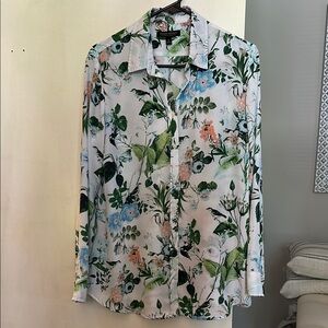 Banana Republic Dillon Classic Fit Floral Button-Up Blouse